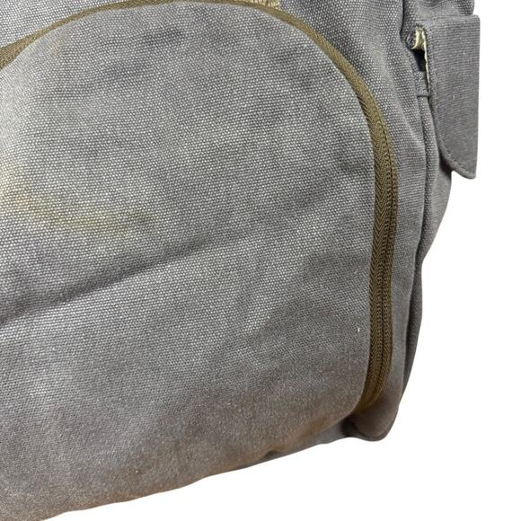 Duluth Trading Gray Brown Canvas Double Handle Bag Tote Shoulder Handbag Travel - Picture 2 of 16
